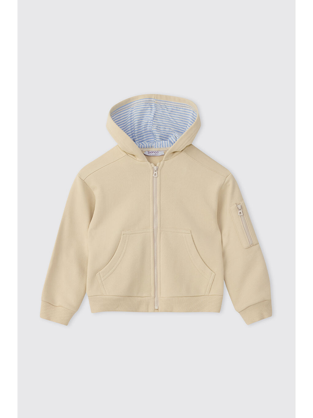 Erkek Bebek Kapüşonlu Bej Sweatshirt