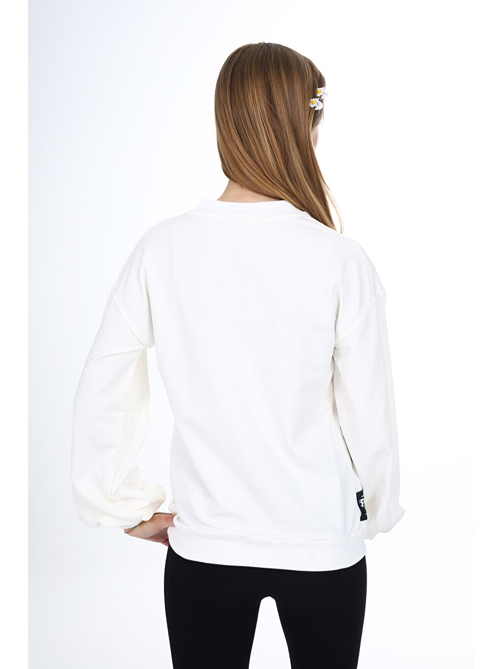 Ekru Kız Çocuk Okul Sweatshirt-4