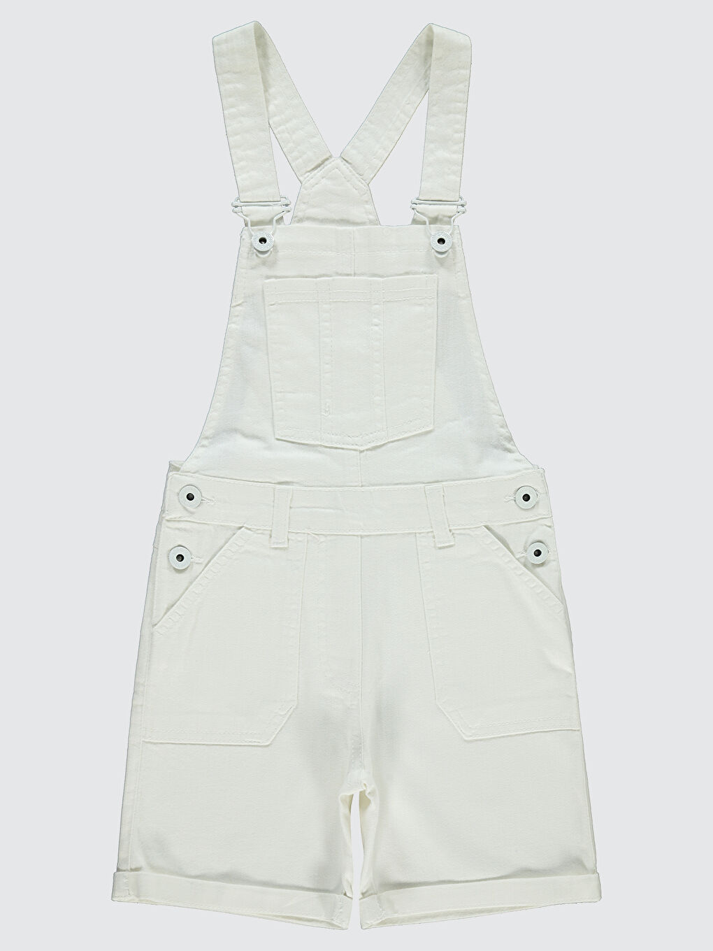 Kız Çocuk Salopet 6-9 Yaş Beyaz