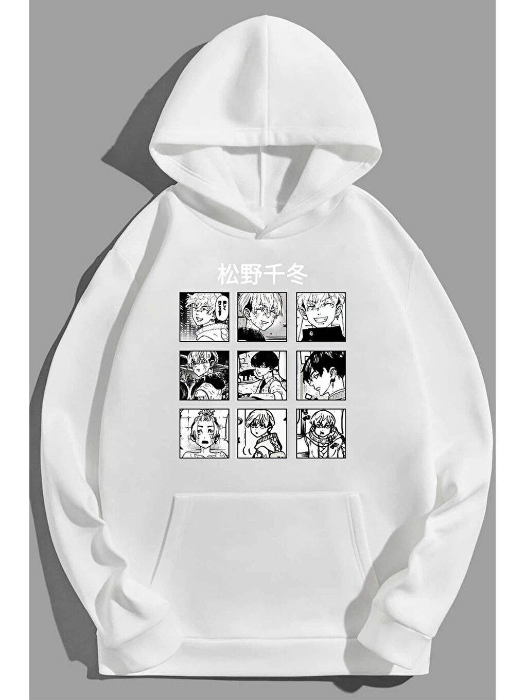 uyguntarz Beyaz Unisex Ken Kaneki Baskılı Sweatshirt