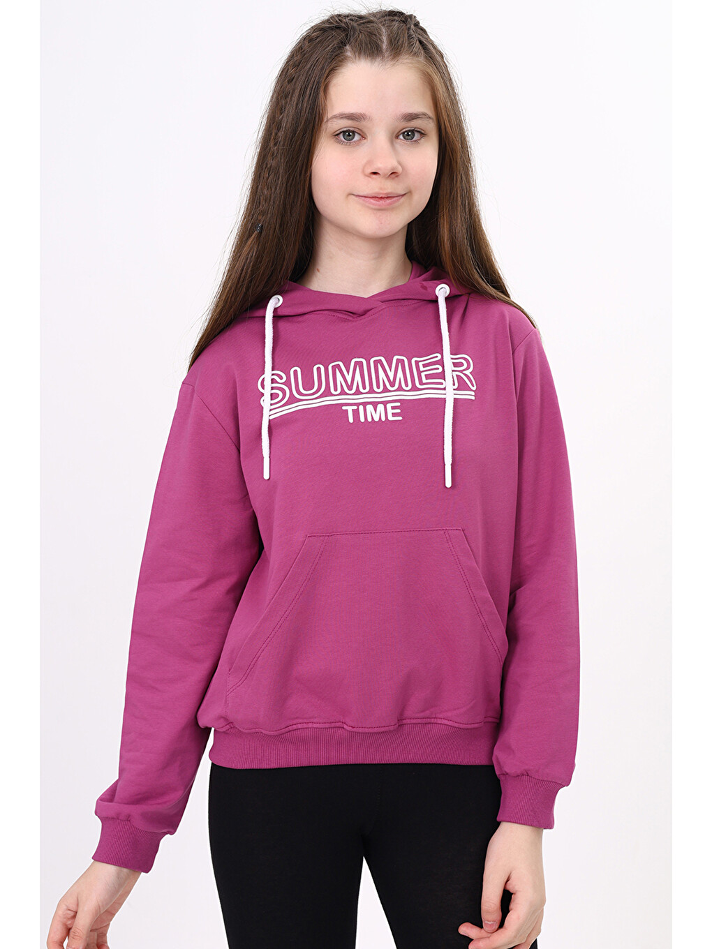 Mürdüm Kız Çocuk Baskılı Sweatshirt