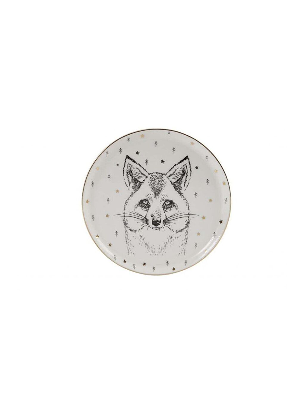 PORLAND Beyaz Forest Fox Düz Tabak 20cm 04LFH000457