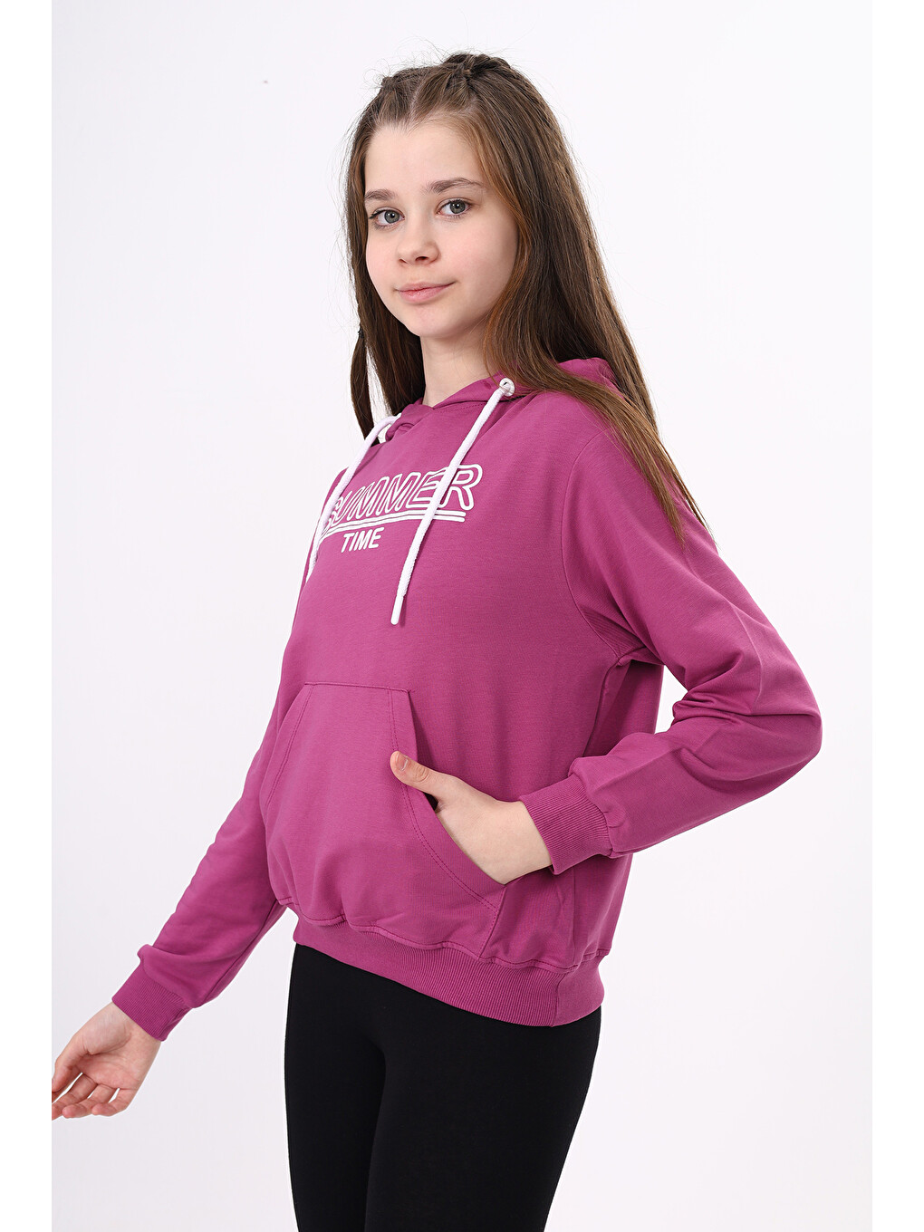 Mürdüm Kız Çocuk Baskılı Sweatshirt-1