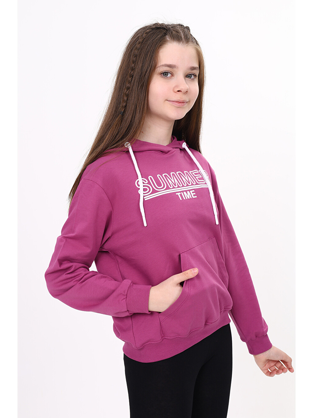 Mürdüm Kız Çocuk Baskılı Sweatshirt-2
