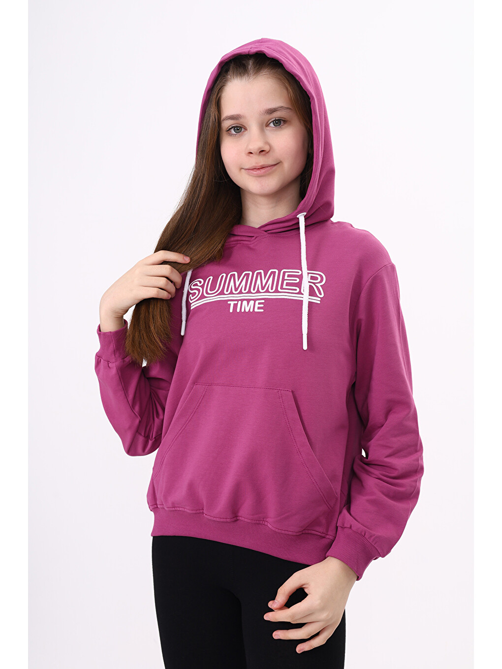 Mürdüm Kız Çocuk Baskılı Sweatshirt-4