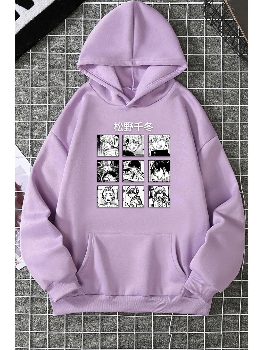 uyguntarz Lila Unisex Ken Kaneki Baskılı Sweatshirt