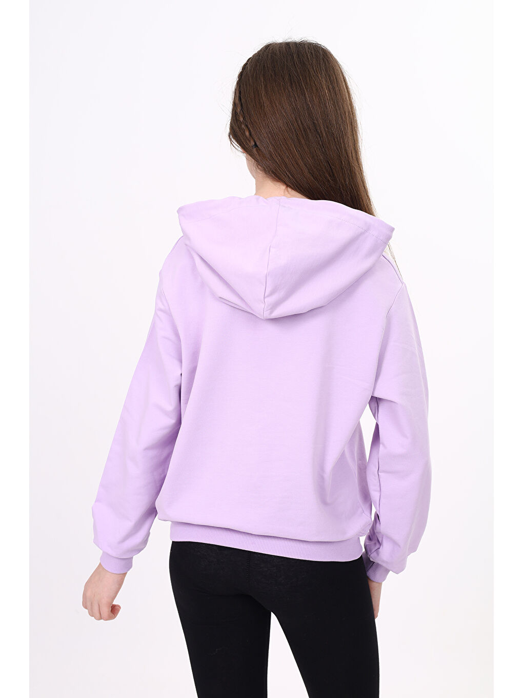 Lila Kız Çocuk Baskılı Sweatshirt-3