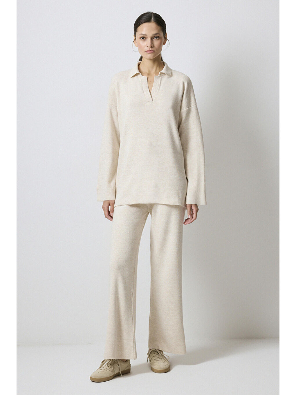 Bej Polo Yaka Triko Takım