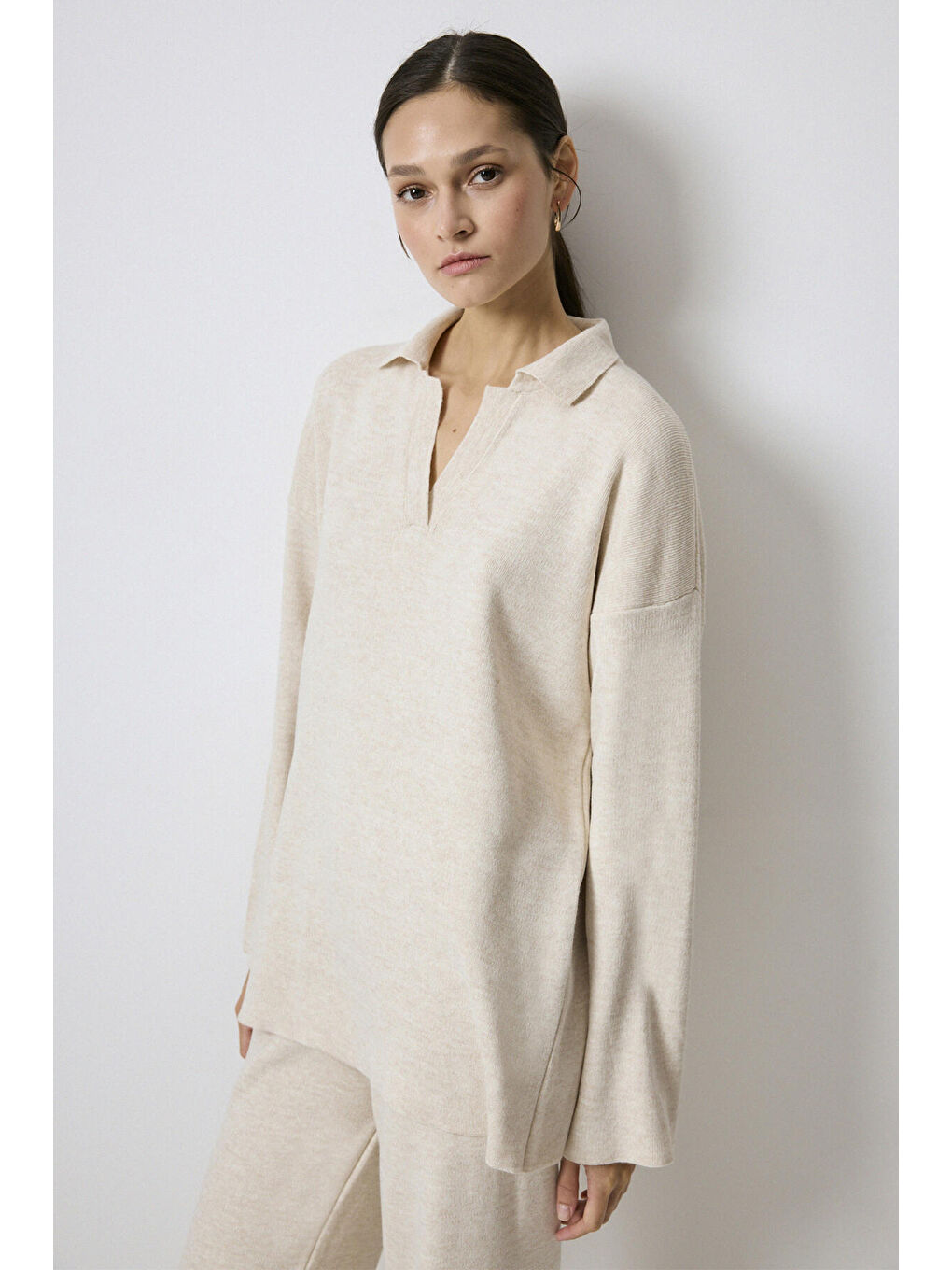 Bej Polo Yaka Triko Takım-2