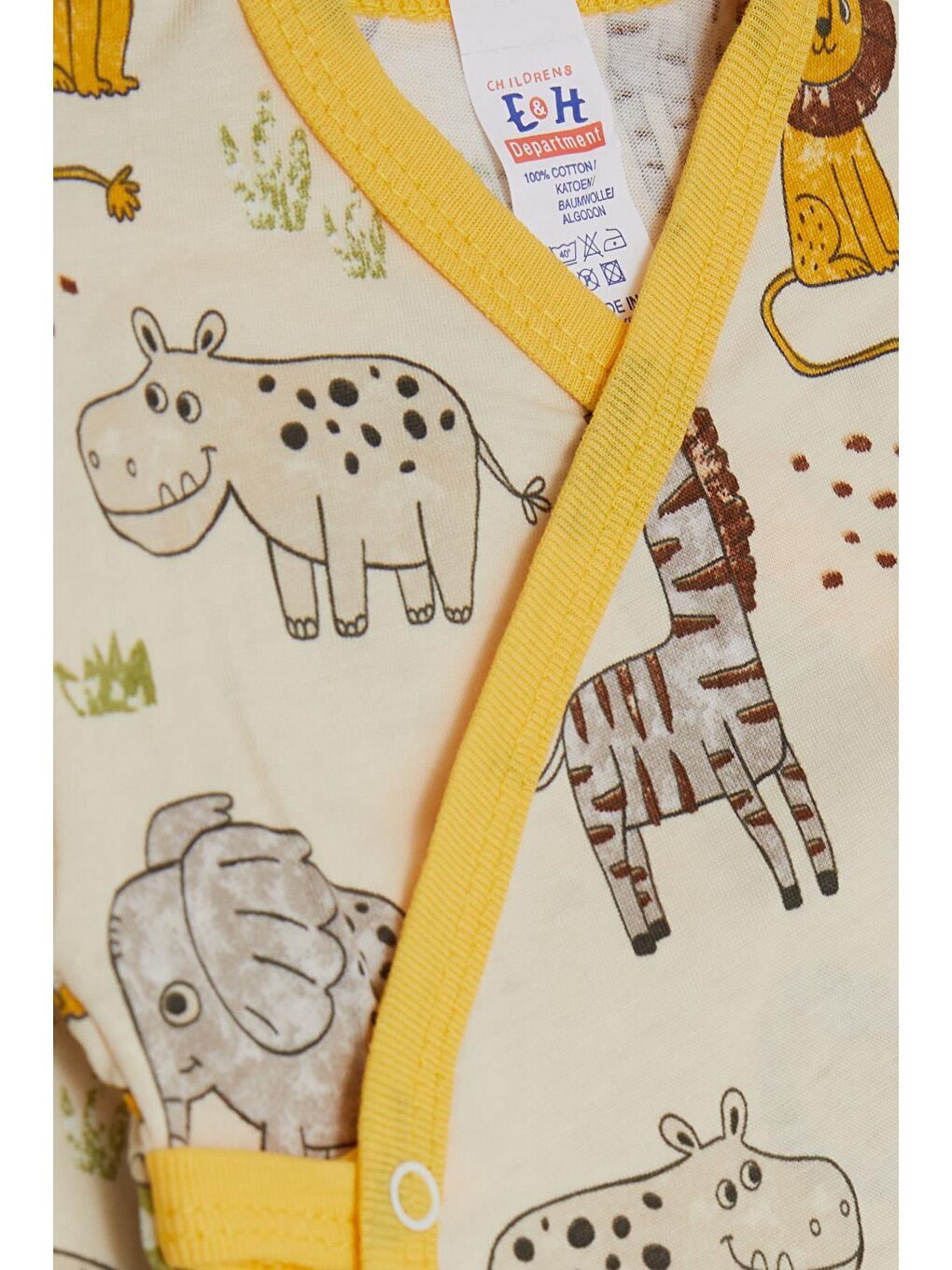 Ekru Erkek Bebek Hastane Çıkışı 5 li Sevimli Hayvancıklar Desenli Krem (3 Ay)-5