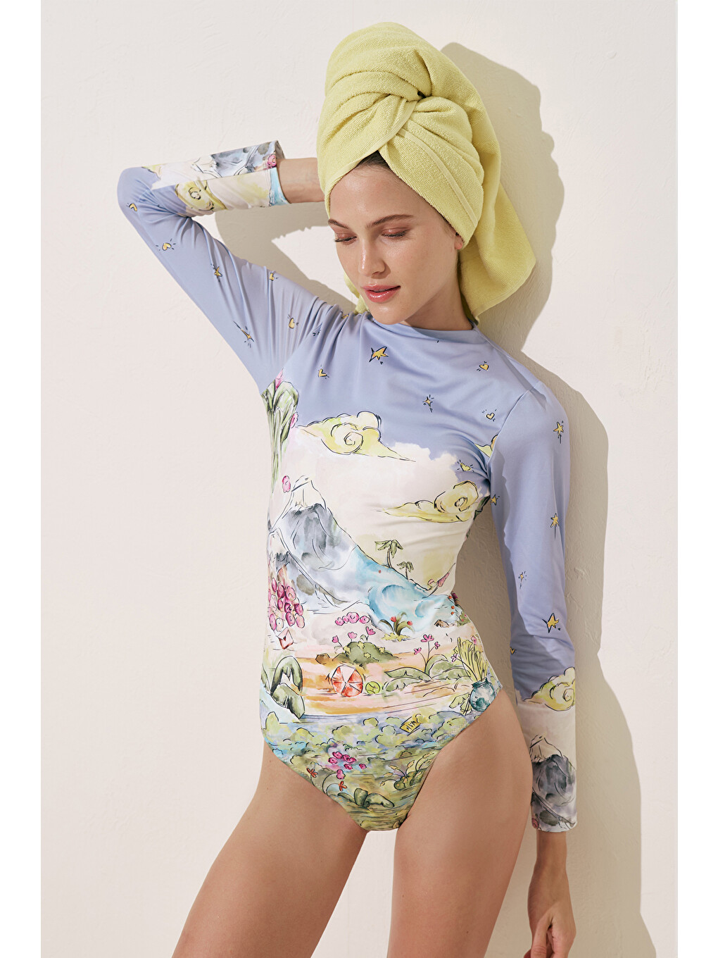 Mavi Desenli Surf Mayo Summer Holıday