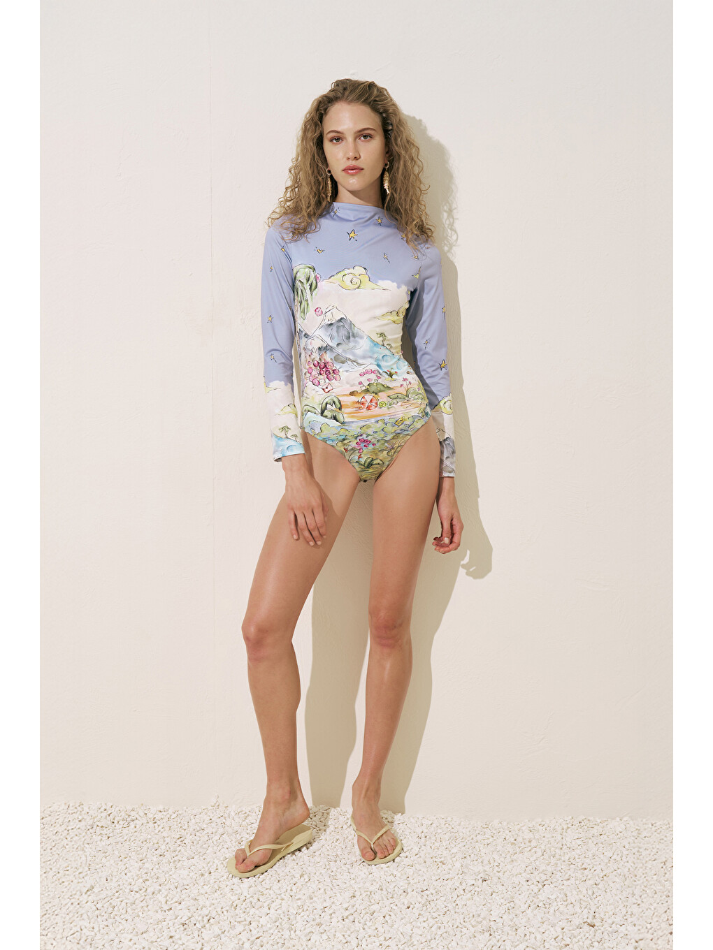 Mavi Desenli Surf Mayo Summer Holıday-1