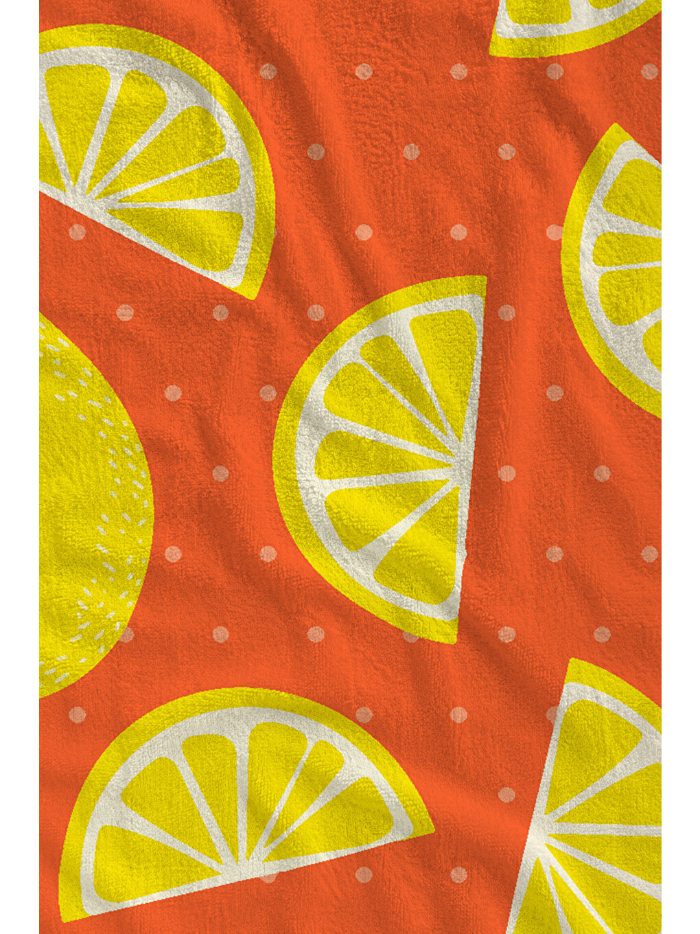 Turuncu Zemin Sarı Limon Desenli 70x150 Cm Dijital Baskılı Plaj Ve Banyo Havlusu-1