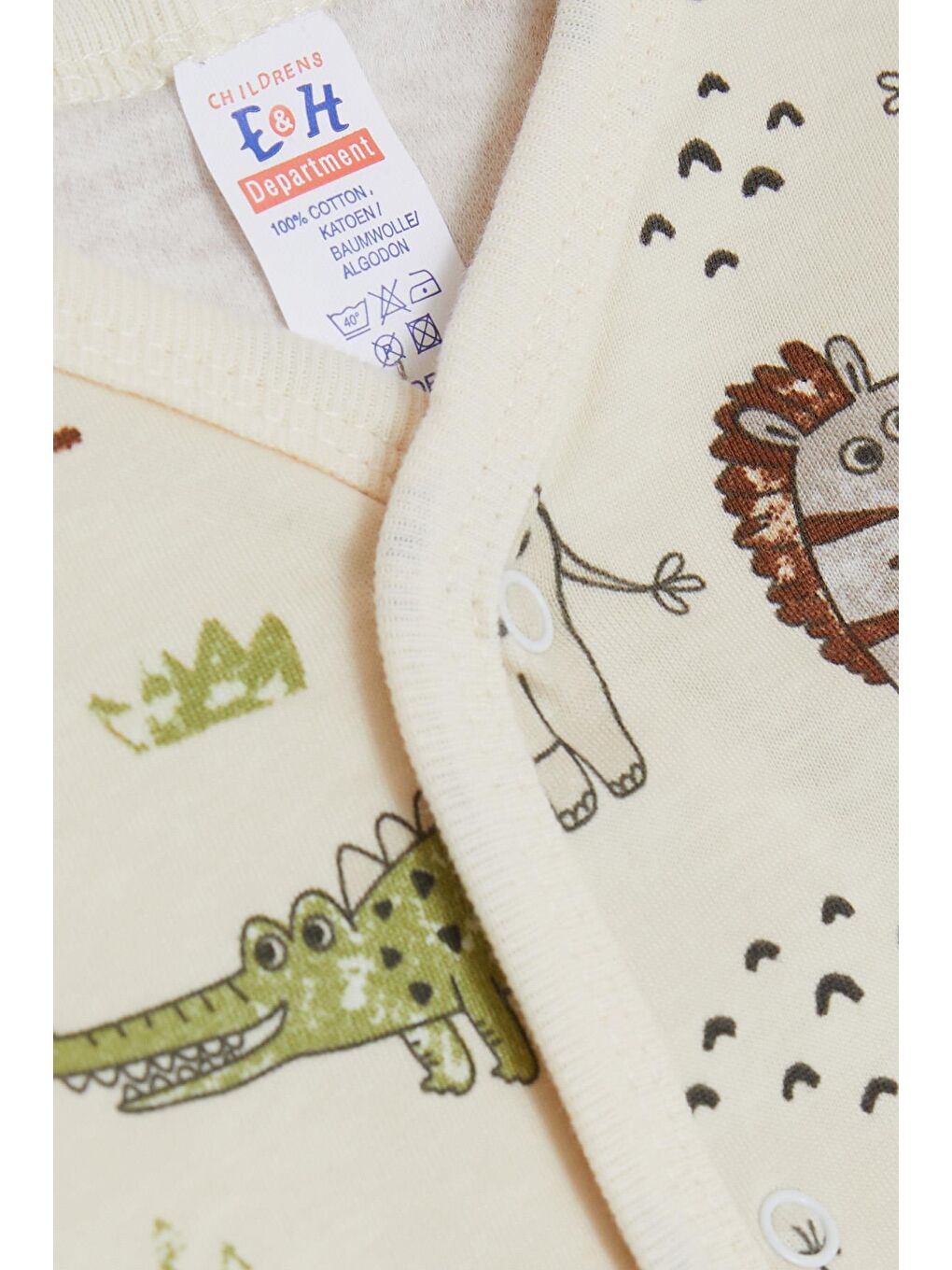 Ekru Erkek Bebek Hastane Çıkışı 8 li Sevimli Hayvancıklar Desenli Krem (0-3 Ay)-5