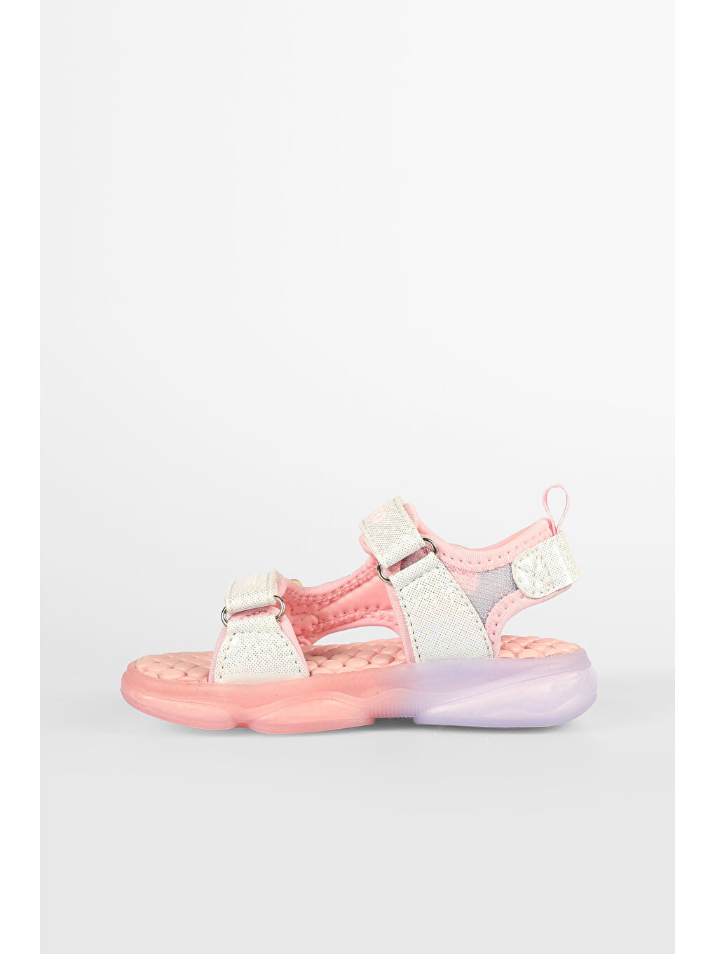 Pembe Can Işıklı Kız Okul Öncesi Pudra Sandalet-1