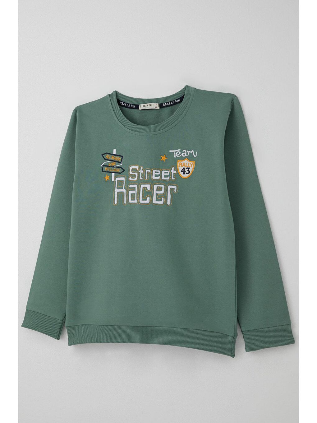 Erkek Çocuk Eşofman Takımı Sokak Yarışçısı Nakış Baskılı Petrol Yeşili (4-8 Yaş)-5