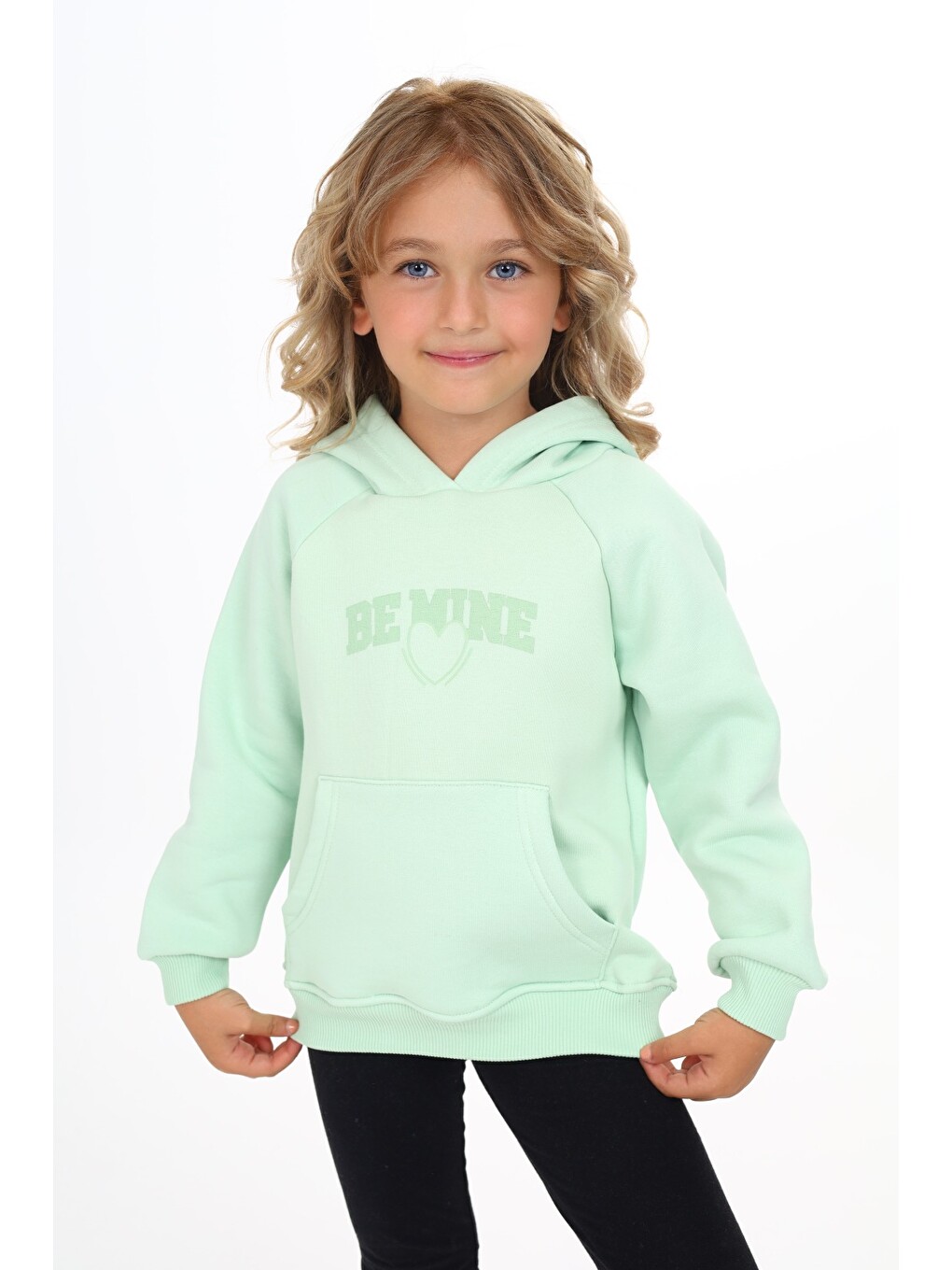 Turkuaz Kız Çocuk Baskılı Sweatshirt