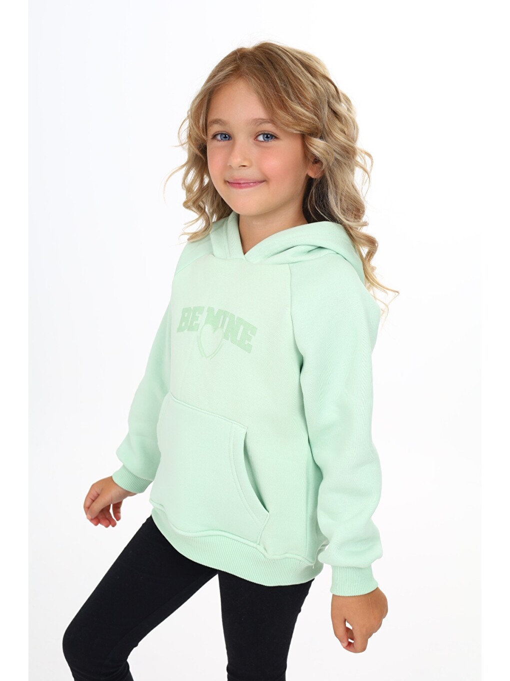 Turkuaz Kız Çocuk Baskılı Sweatshirt-2