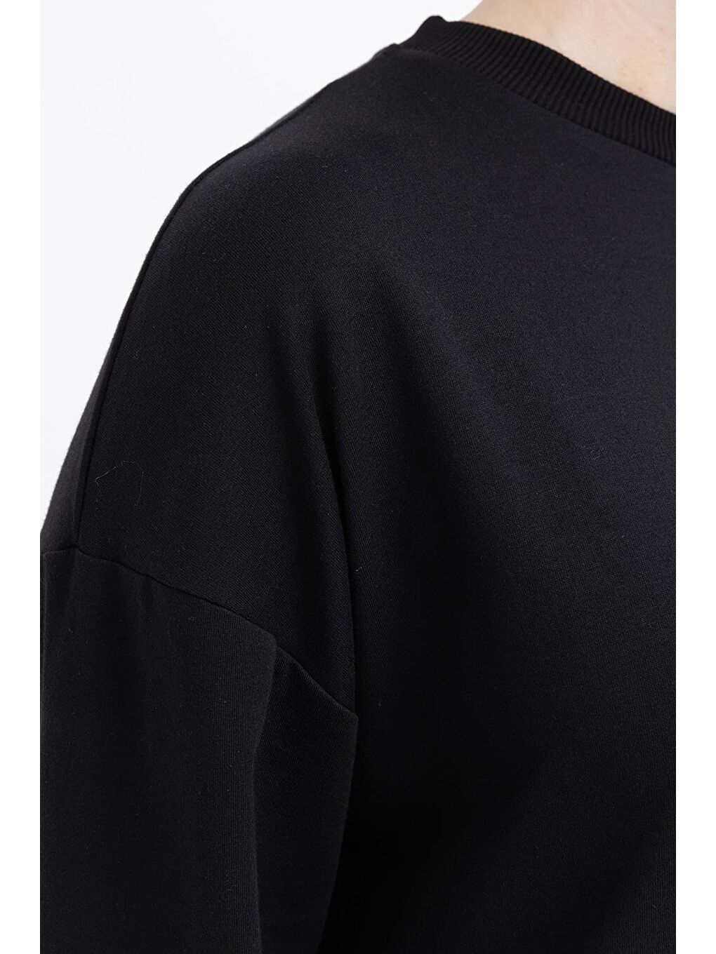 Siyah-Büyük Cepli Yandan Fermuarlı Büyük Beden Eşofman Takımı-3