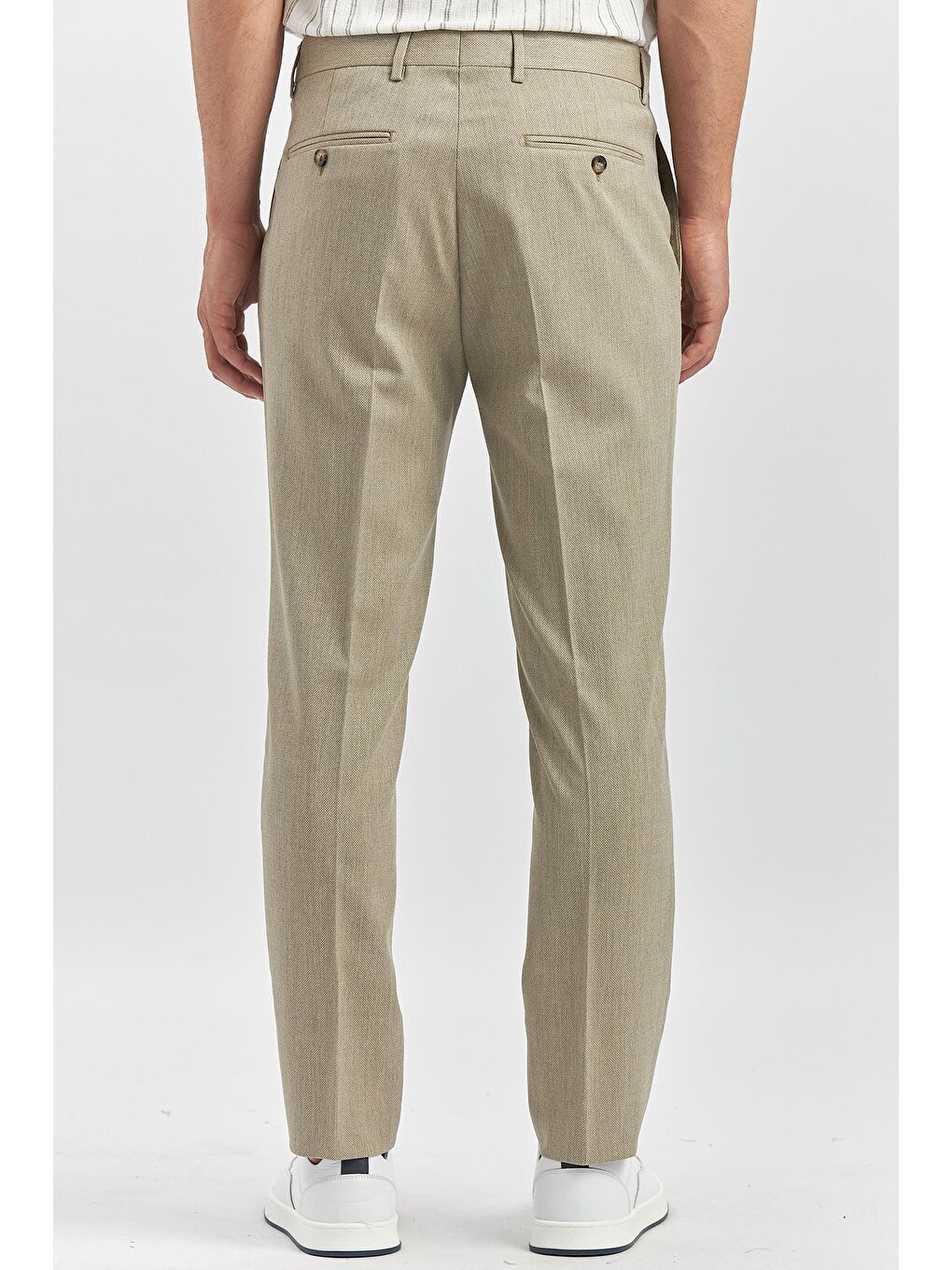 Bej Esnek Yandan Cepli Slim Fit Classic Erkek Pantolon 1003240165-5