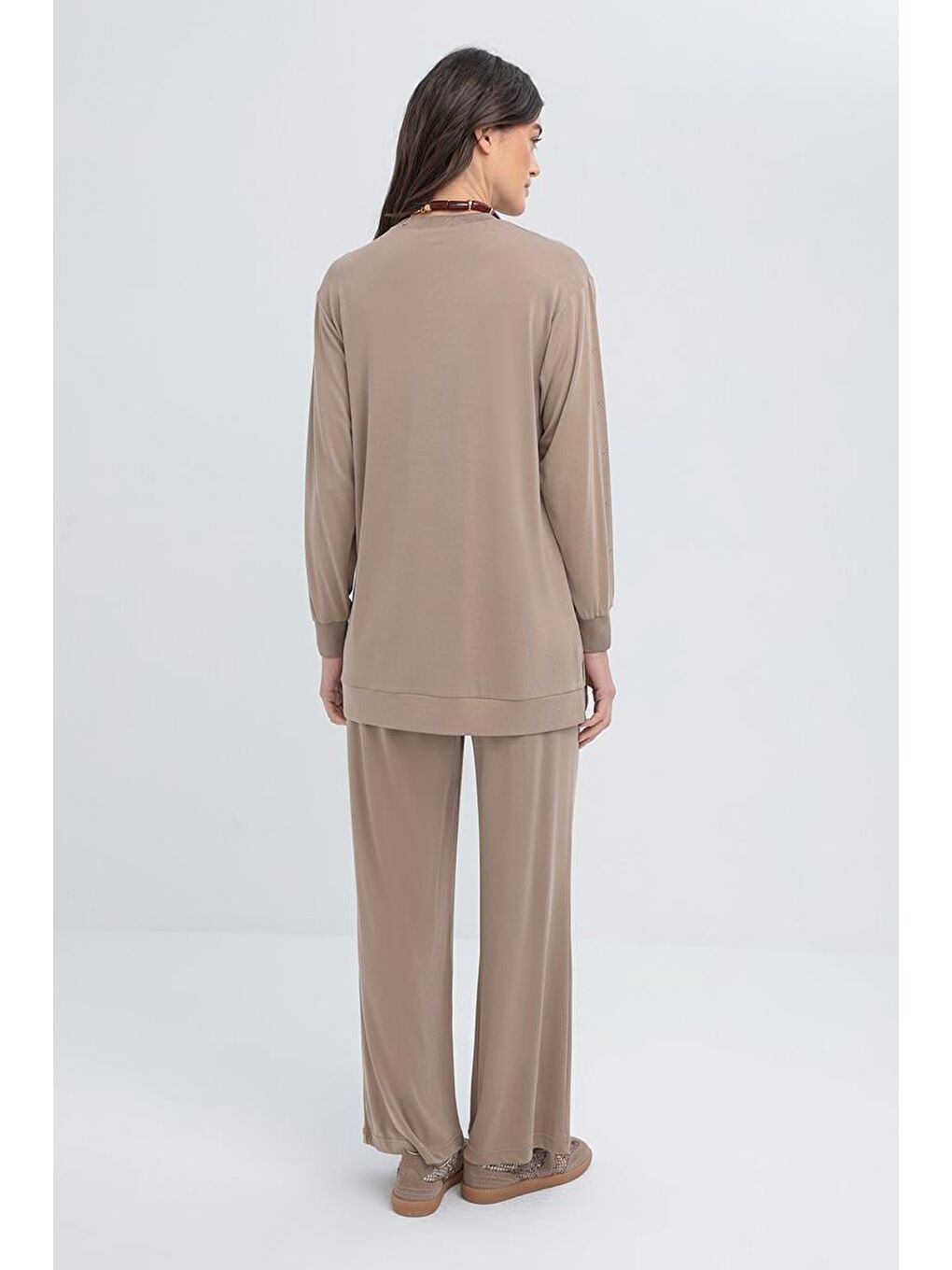 Bej Vizon-Taş Detaylı Sweat-2