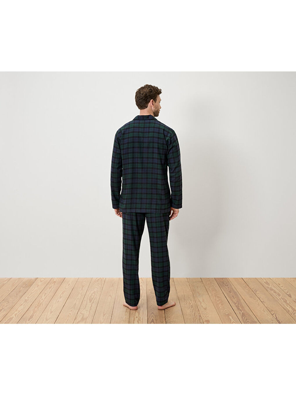 Mavi Erkek Flanel Pijama Takımı-1