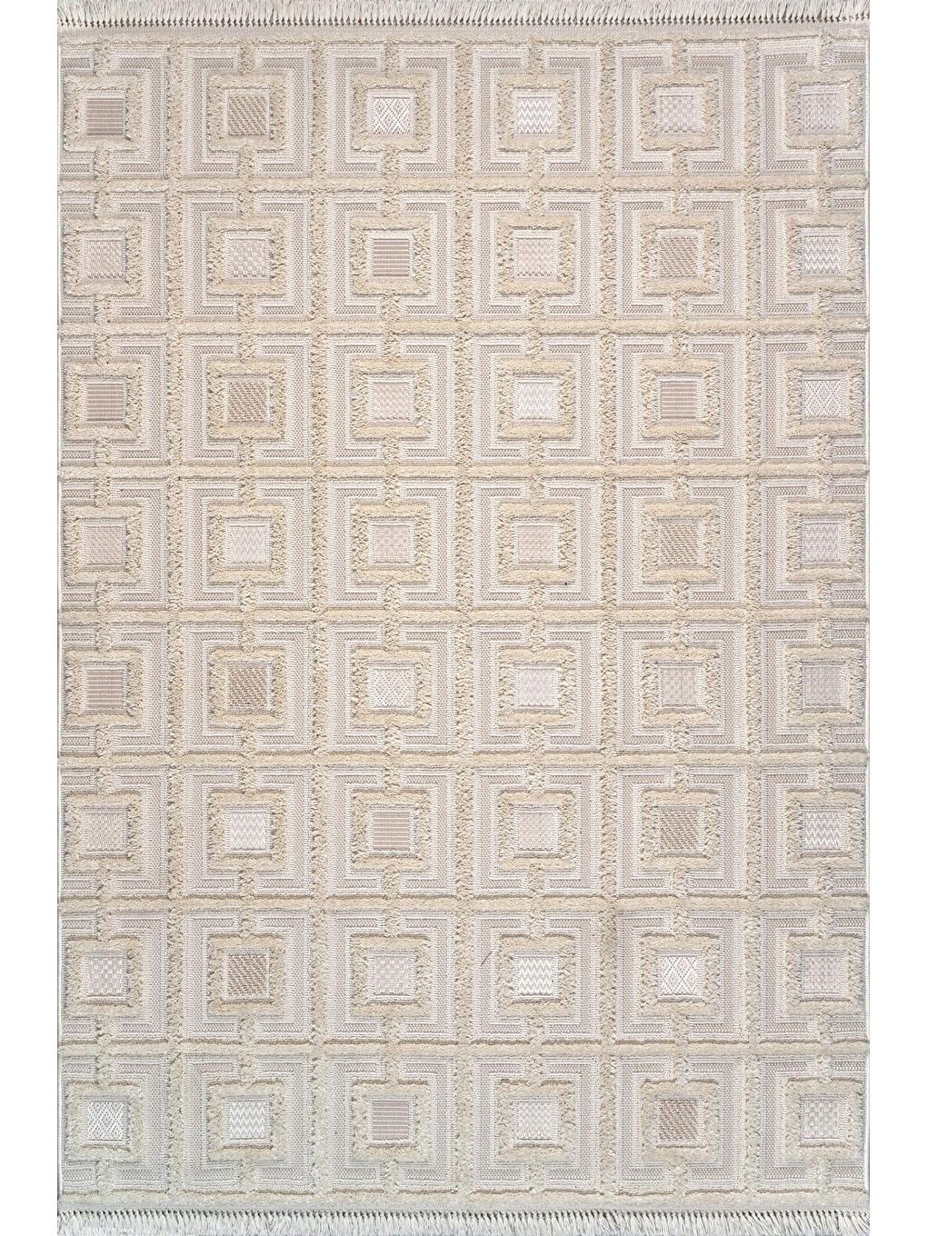 Konfor Halı Krem Bukle 6658 Krem Yumuşak Örgü Modern Dokuma Halı-200x290 - 4