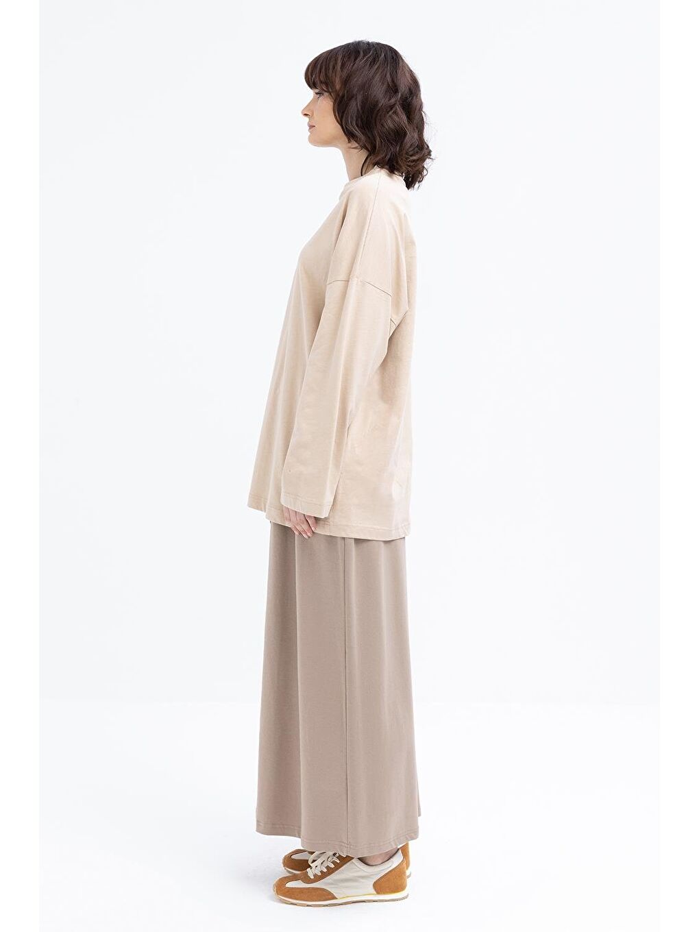 Bej-Yakası Ribanalı Sweat-2