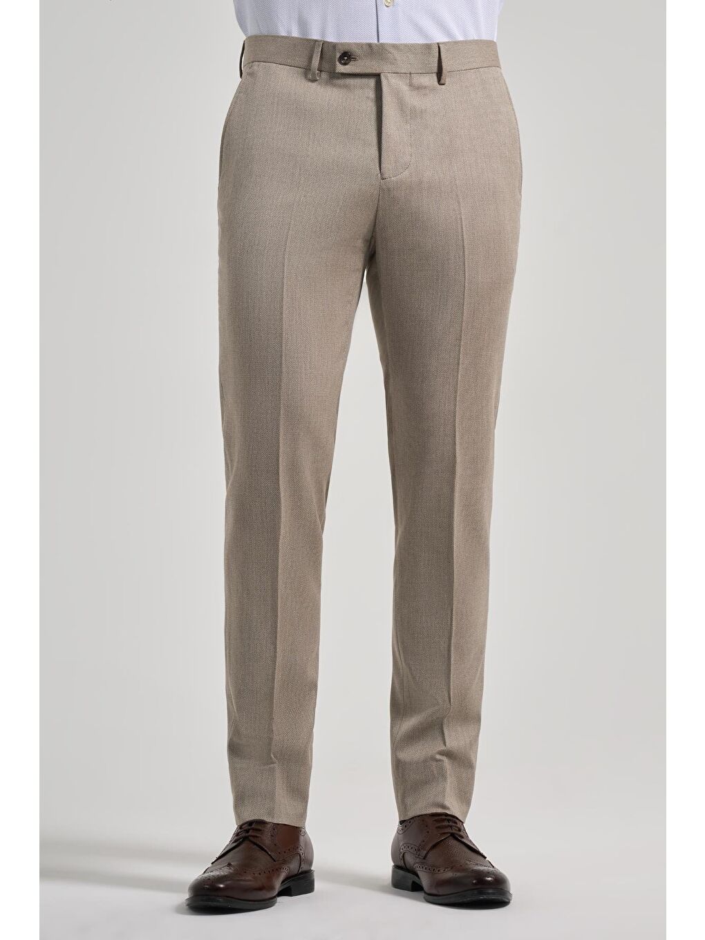 Bej Esnek Yandan Cepli Slim Fit Classic Erkek Pantolon 1003250160