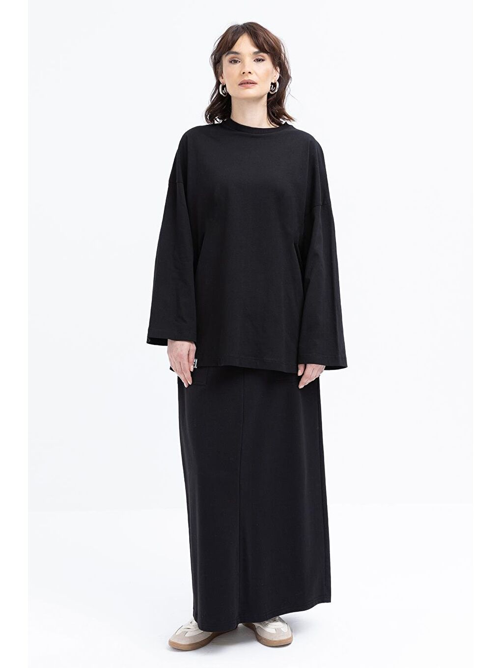 Siyah-Yakası Ribanalı Sweat-1