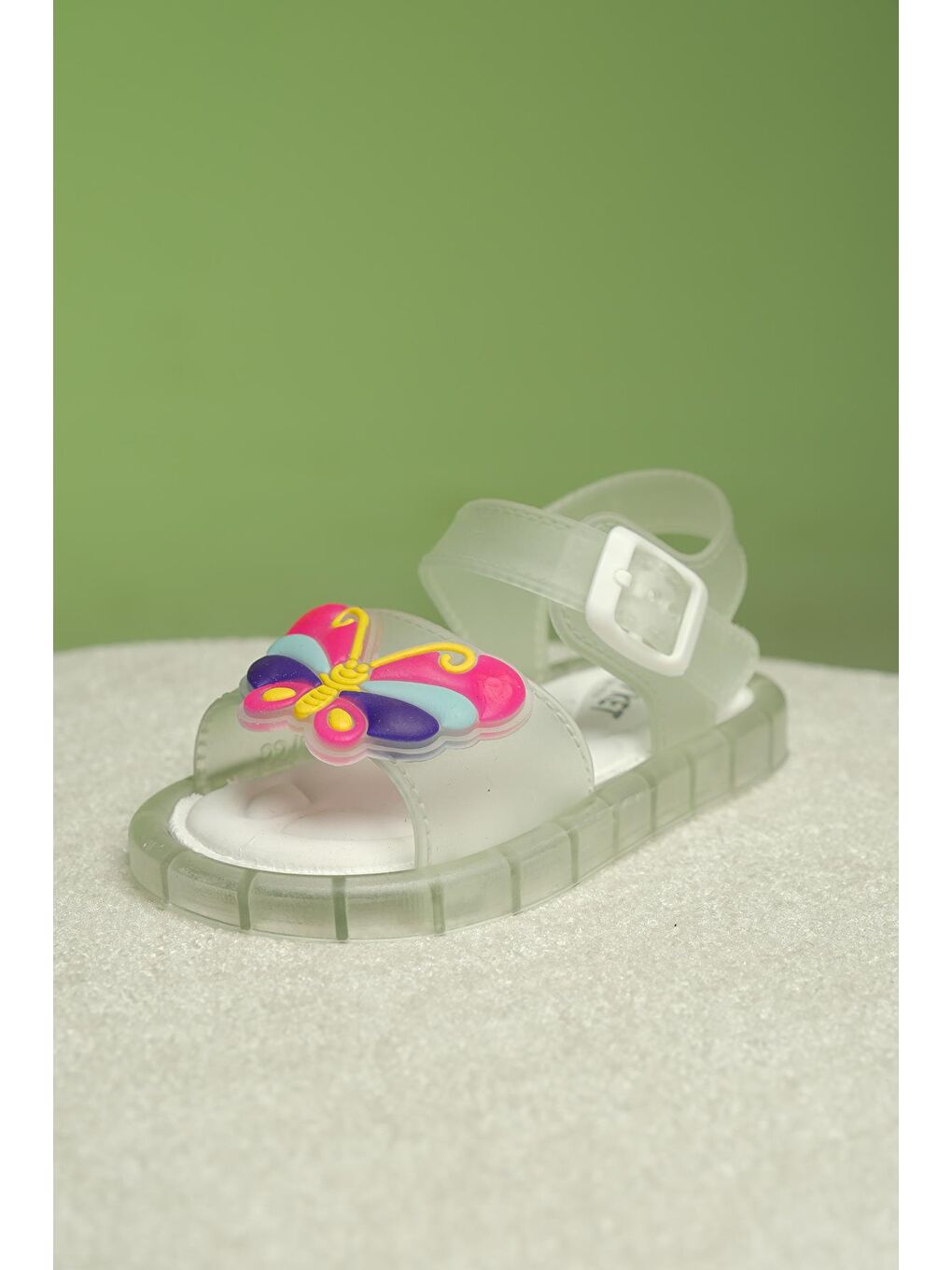 Beyaz Eva Işıklı Kaydırmaz Tabanlı Figürlü Unisex Çocuk Sandalet Terlik-2