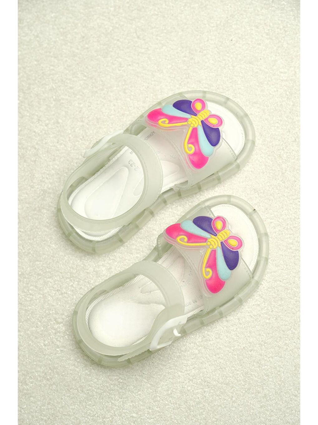 Beyaz Eva Işıklı Kaydırmaz Tabanlı Figürlü Unisex Çocuk Sandalet Terlik-3