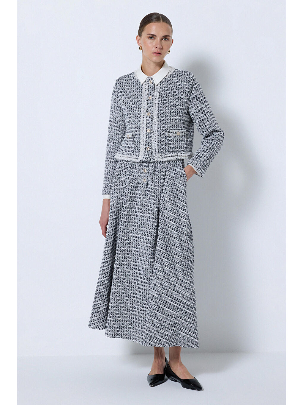 Siyah Ceket Etek Tüvit Takım