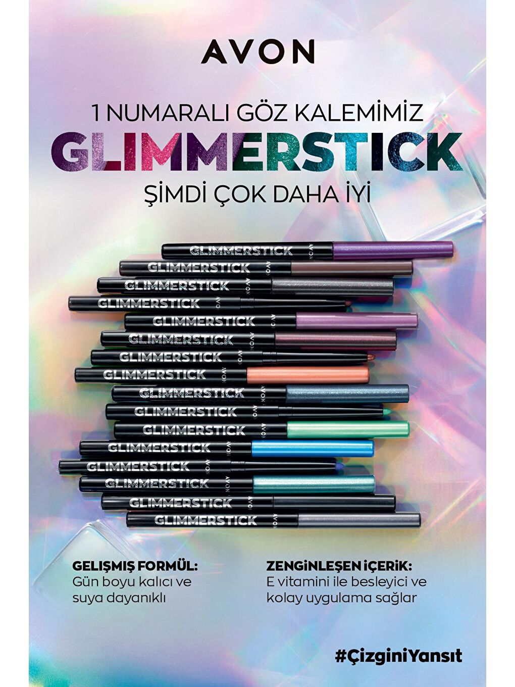 AVON Renksiz Glimmersticks Pırıltılı Asansörlü Suya Dayanıklı Göz Kalemi Fuchsia - 5