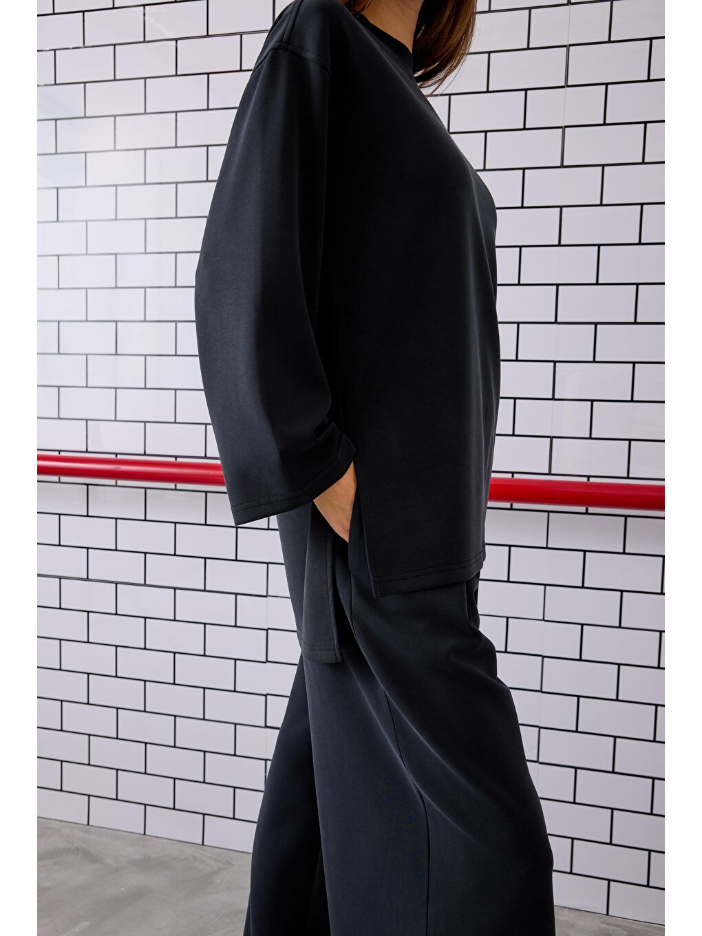 Örme Modal Pantolon Siyah-4