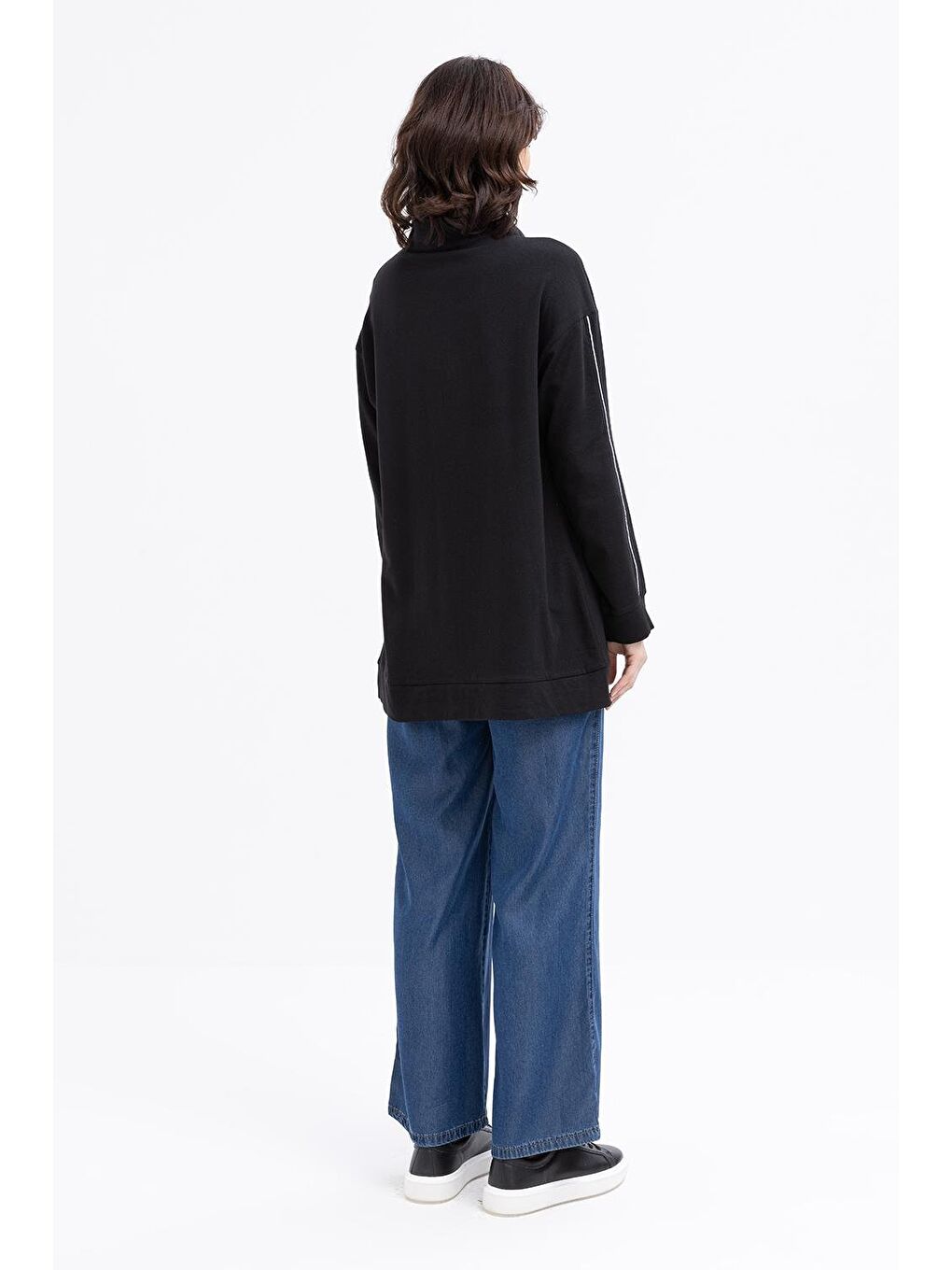 Siyah-Arabiyeli Fermuarlı Sweat-2