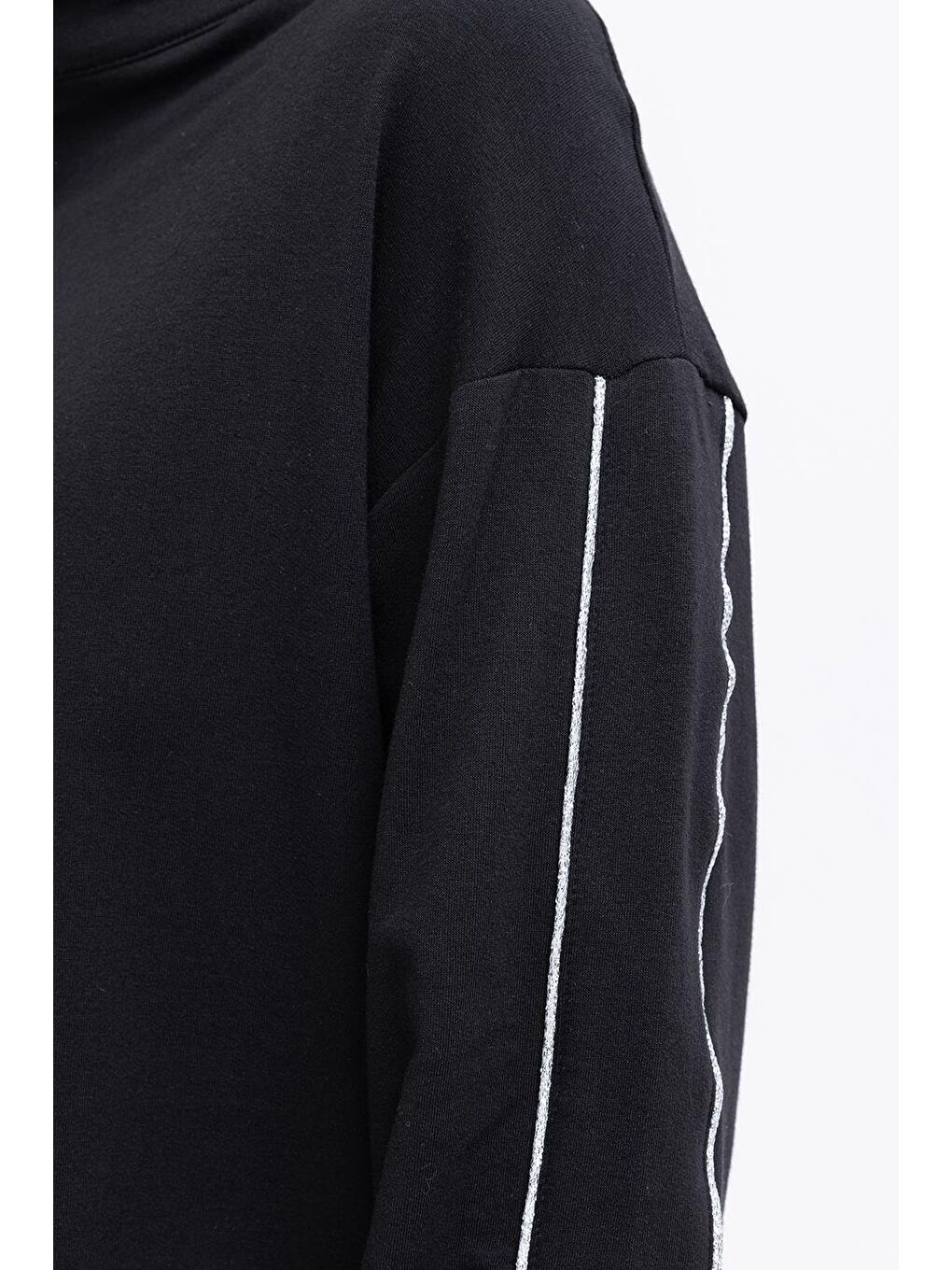 Siyah-Arabiyeli Fermuarlı Sweat-4