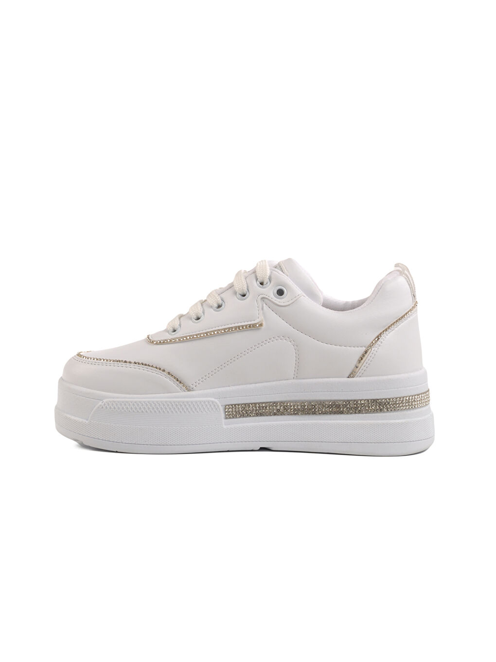 Beyaz Yüksek Taban Kadın Spor Ayakkabı 1182 Z-1