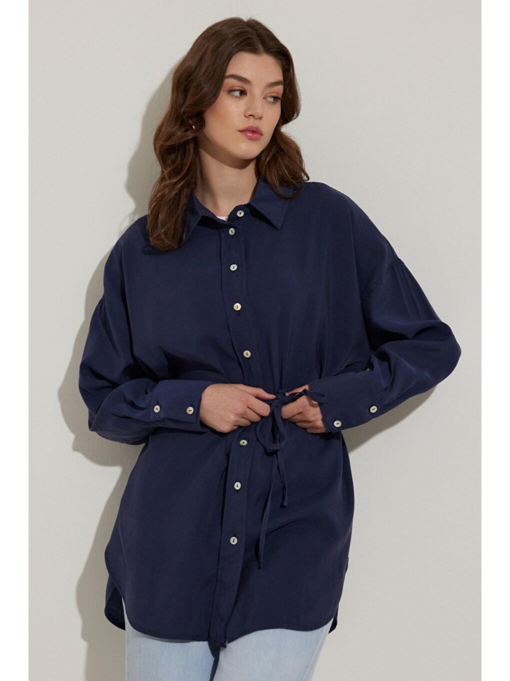 Modal Gömlek - Lacivert-2
