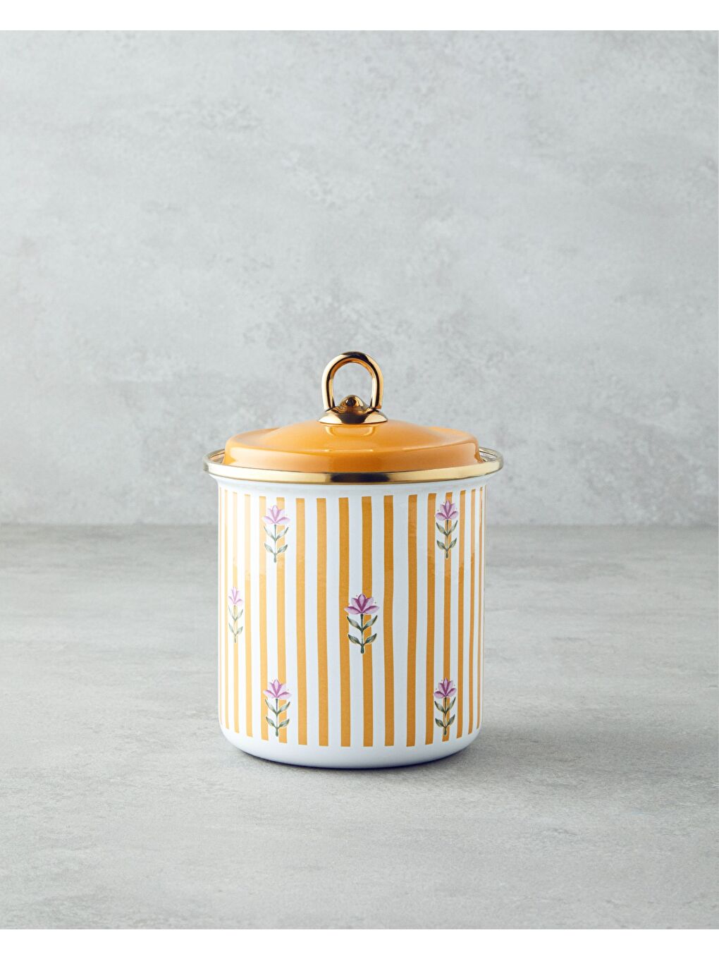 Sarı Retro Petal Emaye Baharatlik