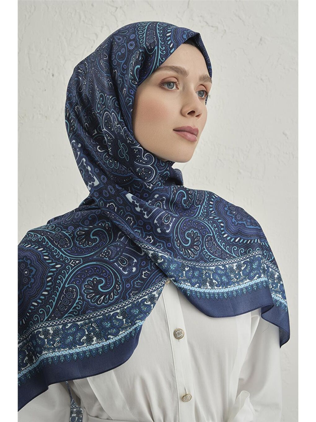 Mavi Premium Pure Etnik Desen Şal 3 06-2