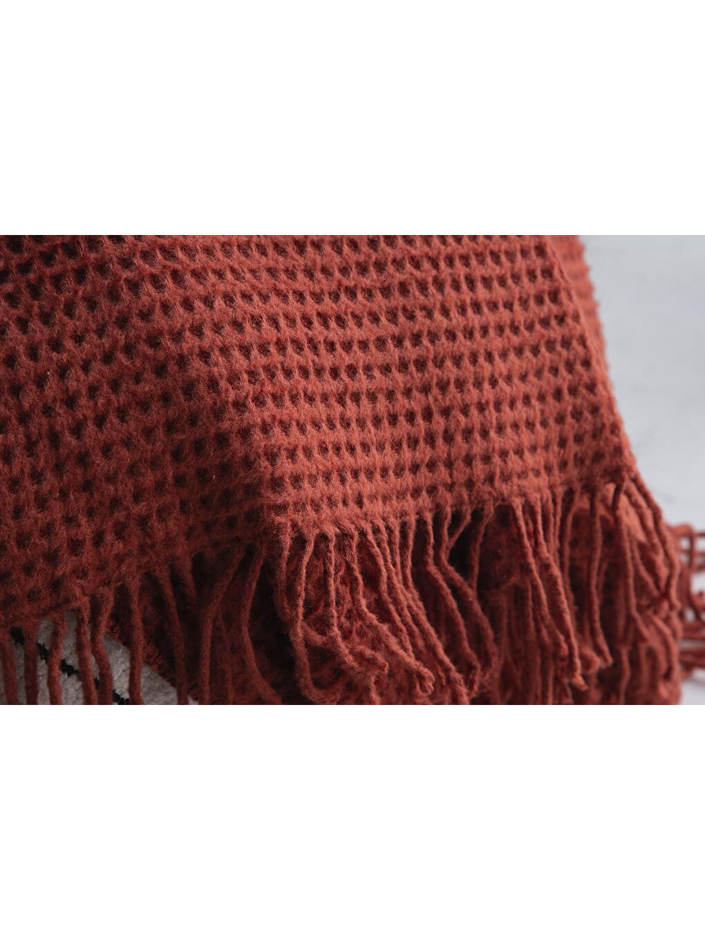 Kahverengi Brighton Collection Waffle TV Battaniye 130x170 Kiremit-1