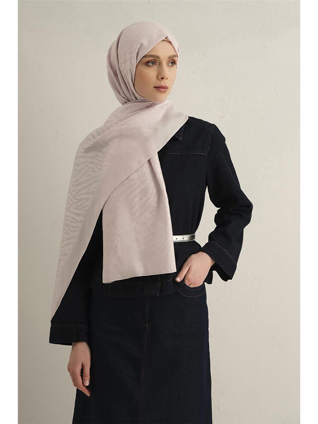 Lila Pamora Zebra Desen Şal 1 44-1