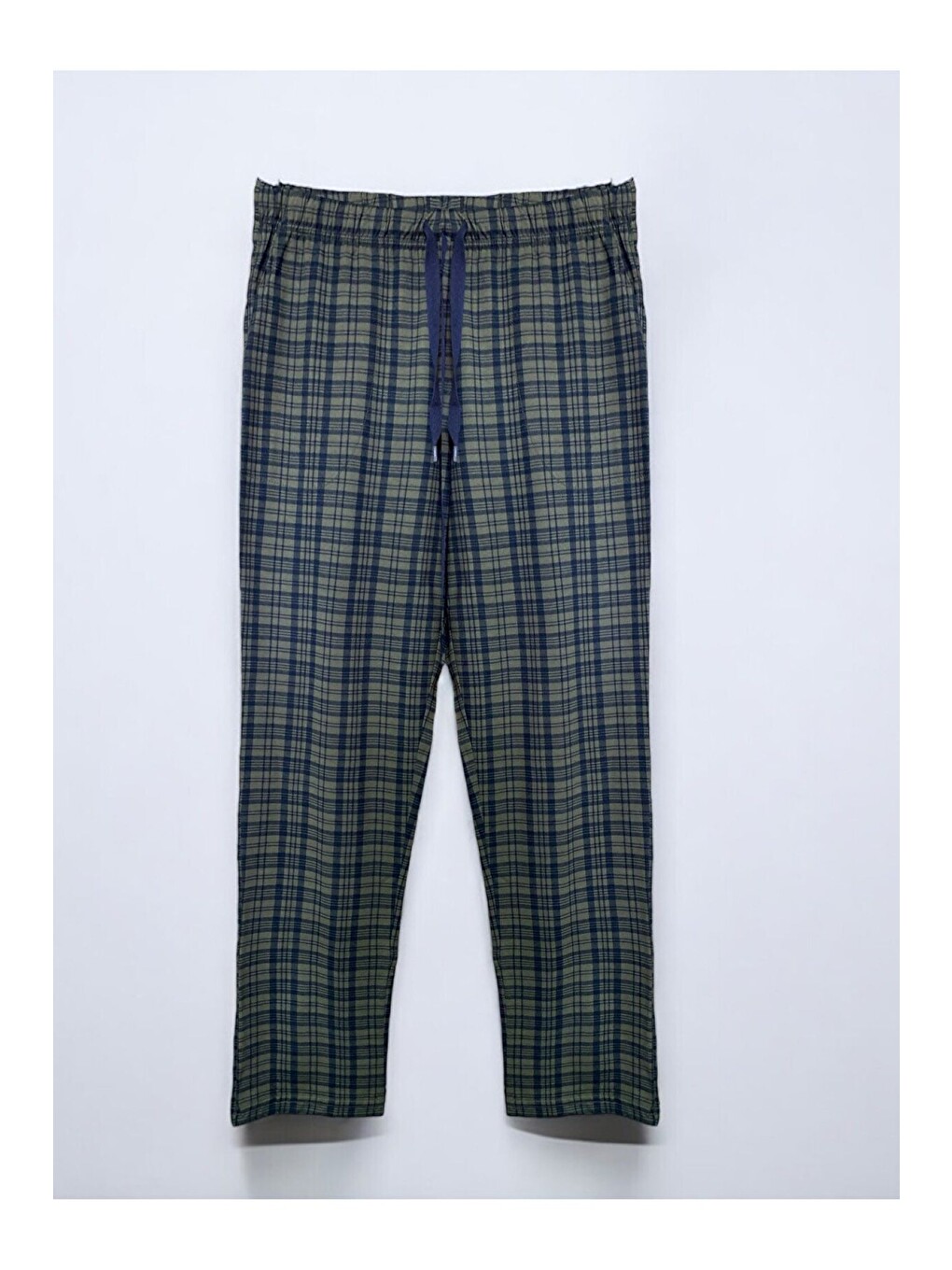 Yeşil Erkek %100 Doğal Pamuk Yüksek Kaliteli Rahat Kalıp Basic Pijama Takımı-1