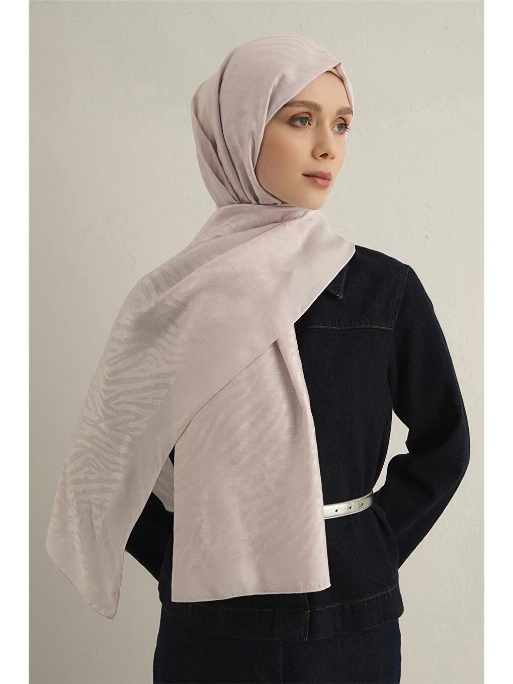 Lila Pamora Zebra Desen Şal 1 44-3