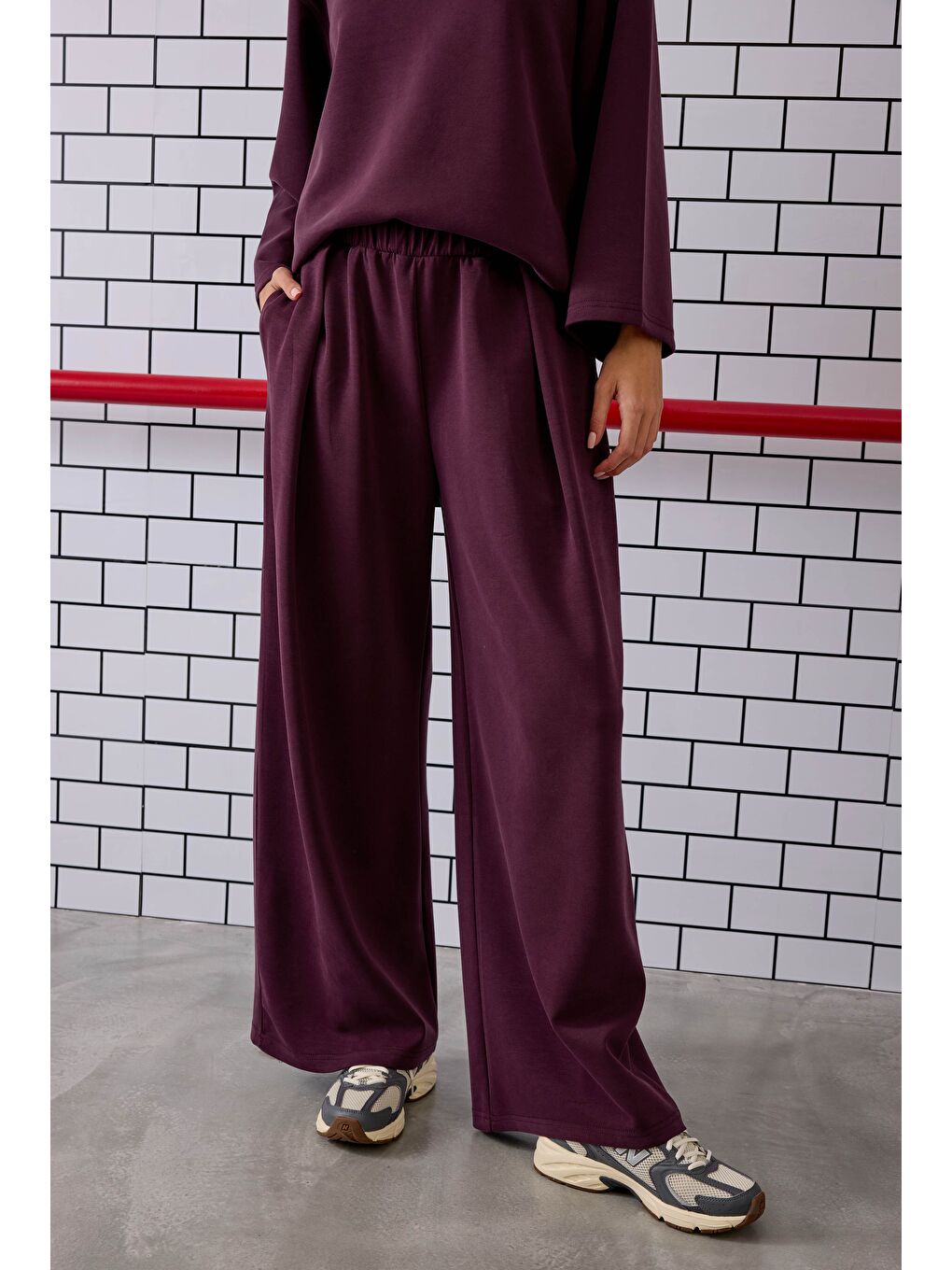 Örme Modal Pantolon Bordo-3