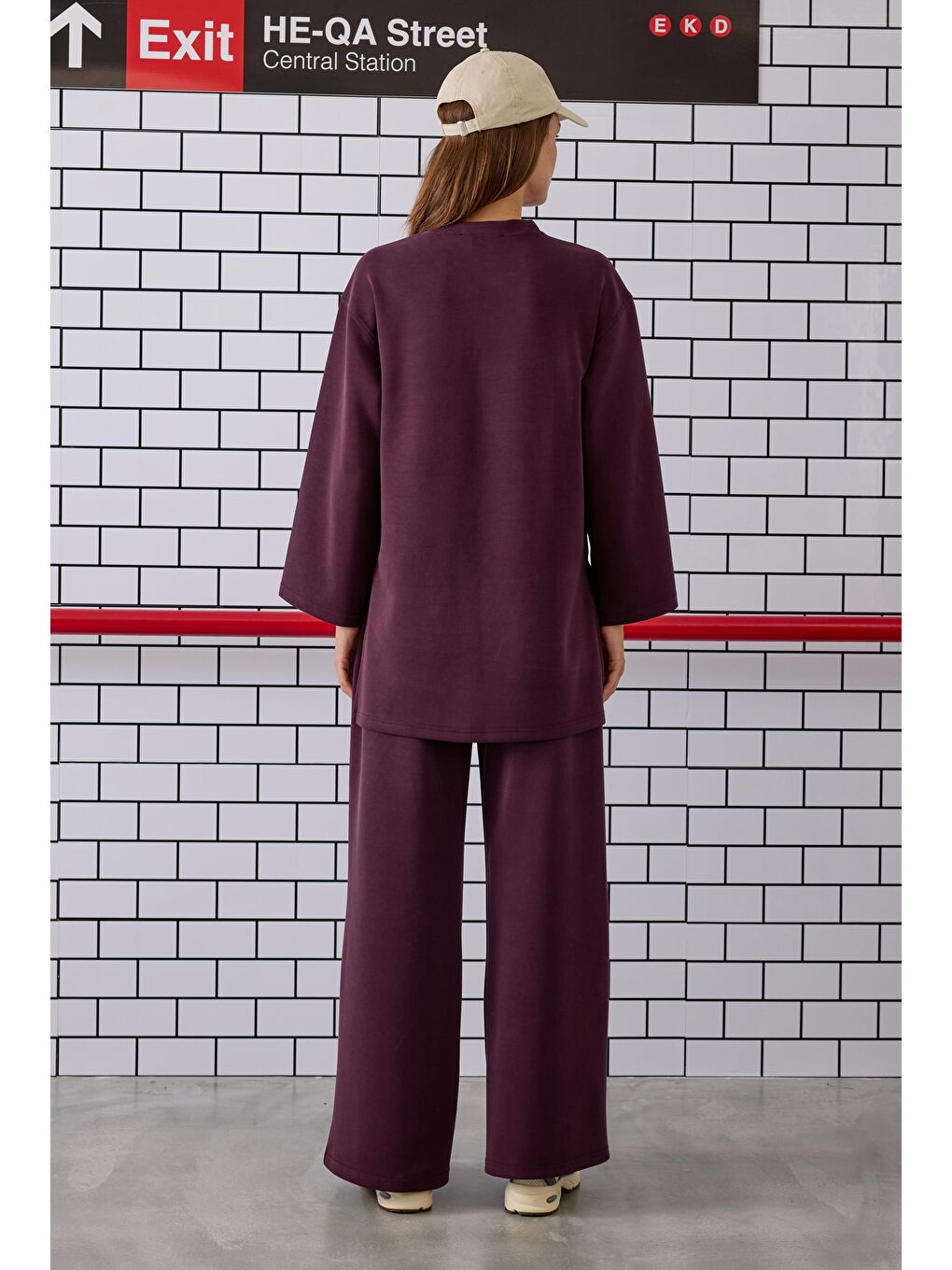 Örme Modal Pantolon Bordo-4