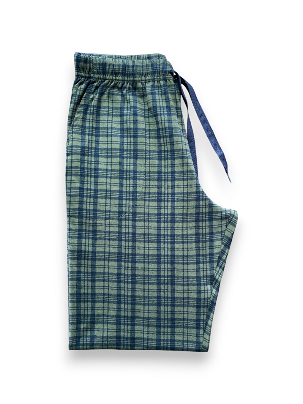Yeşil Erkek %100 Doğal Pamuk Yüksek Kaliteli Rahat Kalıp Basic Pijama Takımı-3