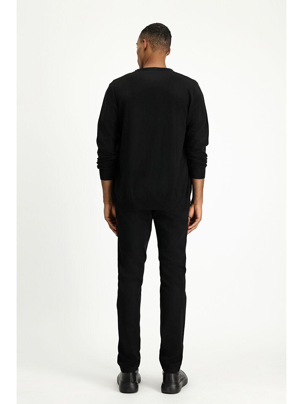 Siyah Regular Fit Elastanlı Kanvas / Chino Pantolon-4