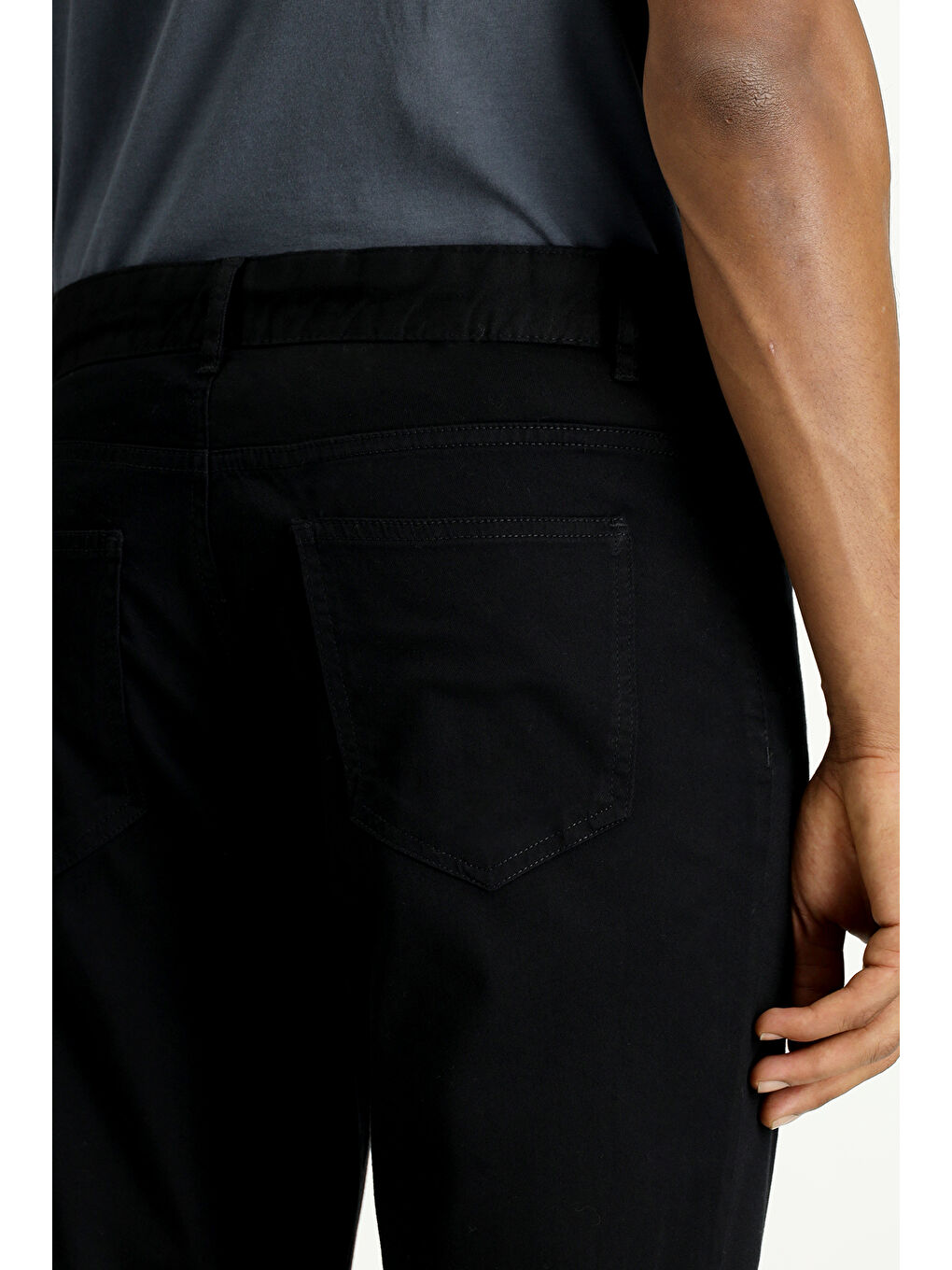 Siyah Regular Fit Elastanlı Kanvas / Chino Pantolon-5